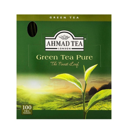 [14210] Ahmad Tea - Green Tea Pure - 100 Foil Envelope