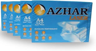 [15004] Azhar A4 Copy Paper 70 gm - Box of 5 Reams