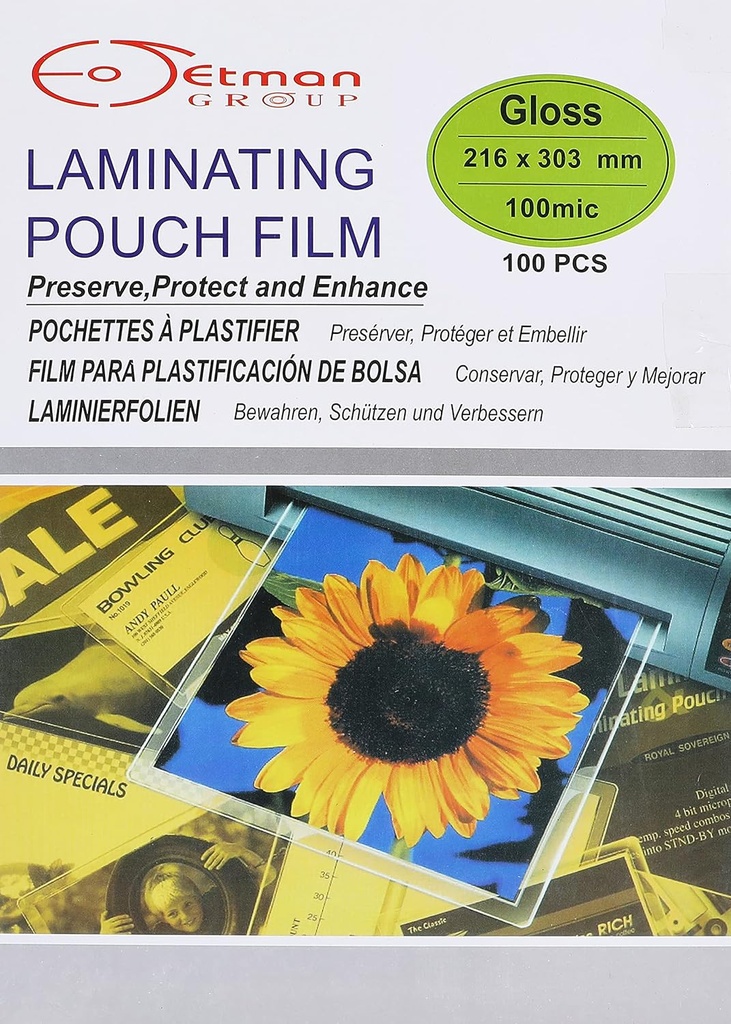 Laminating Pouch Film 100 Microns A4 - Pack of 100
