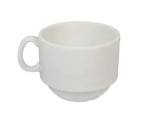 [14929] White Porcelain Single Tea Cup