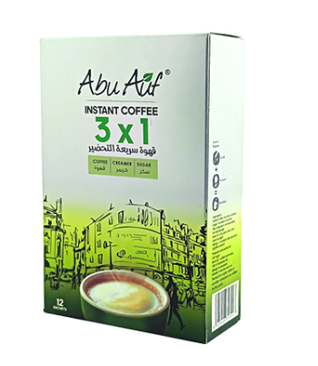 Abu Auf - Instant Coffee 3 in 1 - 12 Sachets