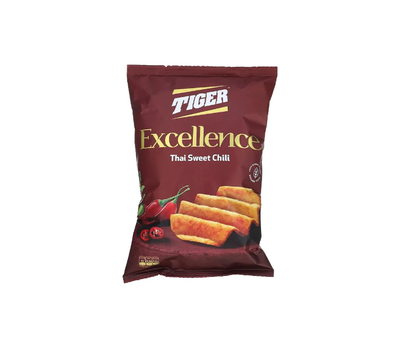 Tiger Excellence Thai Sweet Chili Chips - 75-85g Pack of 12