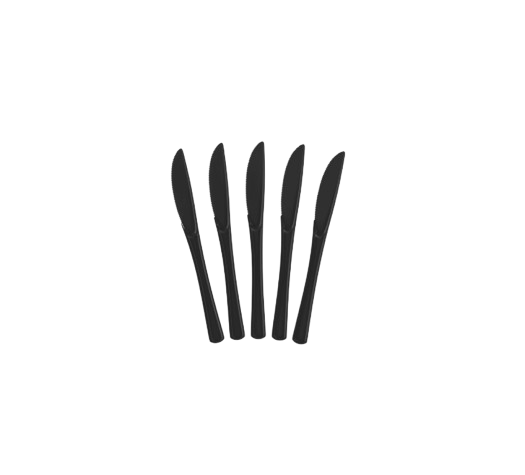 [14742] Disposable Plastic Knife Black - 50 Pc
