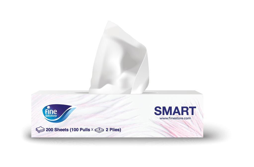 Fine Facial Tissues Smart 200 sheets x2plys - Pack of 66 Units
