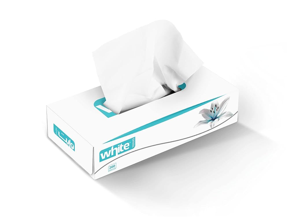 [11046] White Desk Tissues 200 sheet - pack of 36