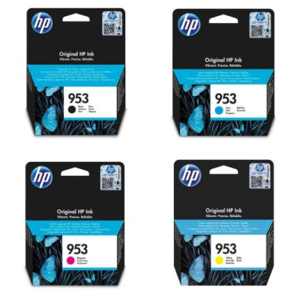 [15814] HP Set of 4 High Yield Printer Ink Cartridges - Multi-Color- 953, 953XL