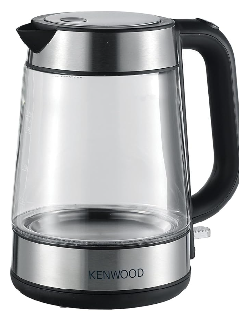 [14030] KENWOOD Glass Kettle 1.7L Cordless Electric Kettle 2200W with Auto Shut-Off & Removable Mesh Filter