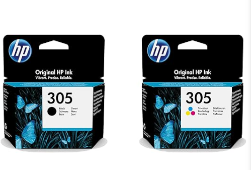 [16606] HP Genuine 305 Black & Tri-Colour Ink Cartridge, Multipack, 3YM61AE, 3YM60AE