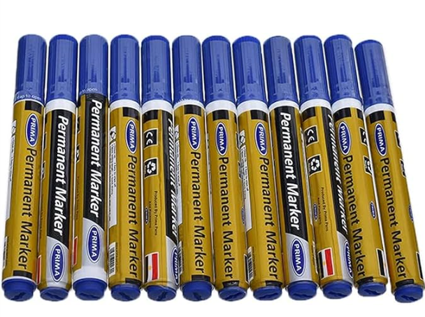 [15232] Prima permanent marker - Blue - 12 Pens