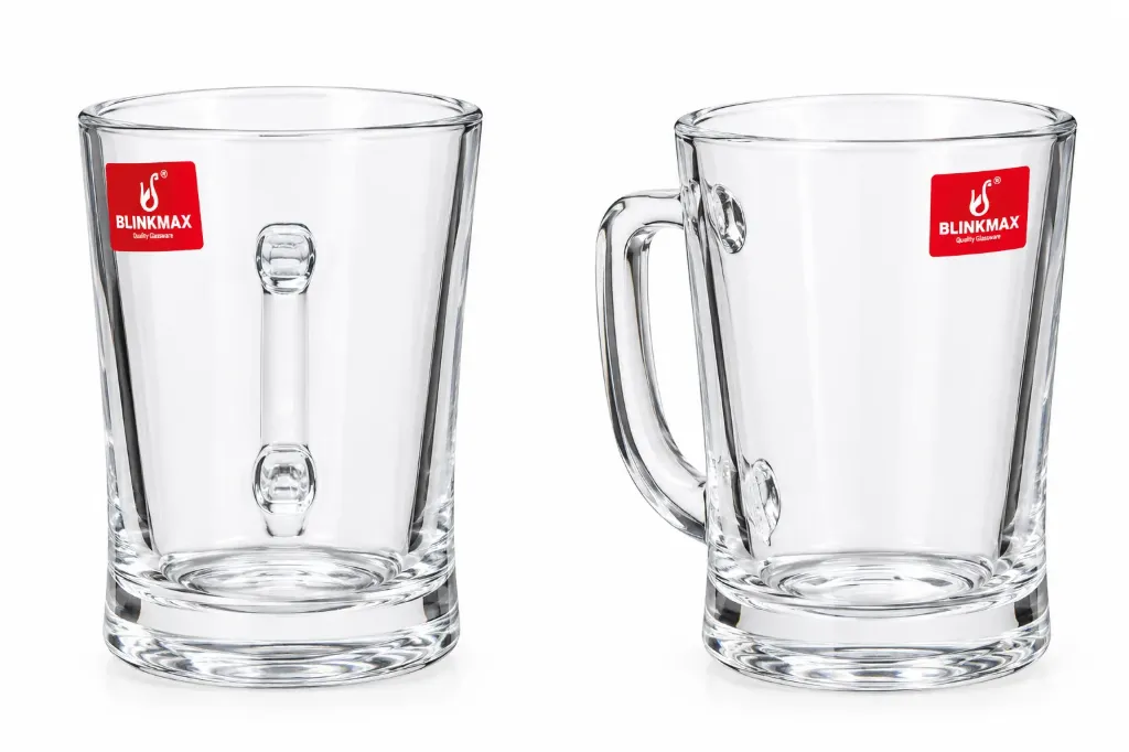 BlinkMax Glass Cups - Set of 6, Clear