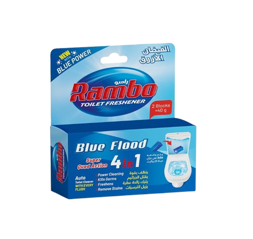 [13612] Rambo Blue Flood Block Toilet Cleaner - Set of 2